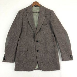 Pendleton VTG Men's Size 42T Brown Grey Virgin Wool Two-Button Blazer Jacket